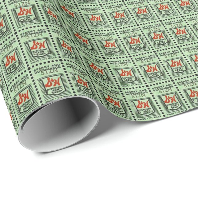 Papel De Presente Selos Verdes Comerciais (Ponta do rolo)