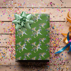 Papel De Presente Selva de Padrões Animais Tiger