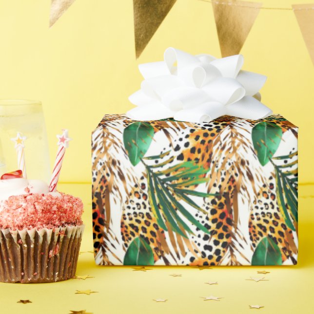 Papel De Presente Selva Impressão de Animais Safari (Festa de aniversário)