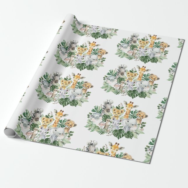 Papel De Presente Selva Selvagem Caçari Selvagem Selvagem Selvagem T (Desenrolado)