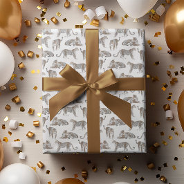 Papel De Presente Selva Selvagem Selvagem Safari Padrão