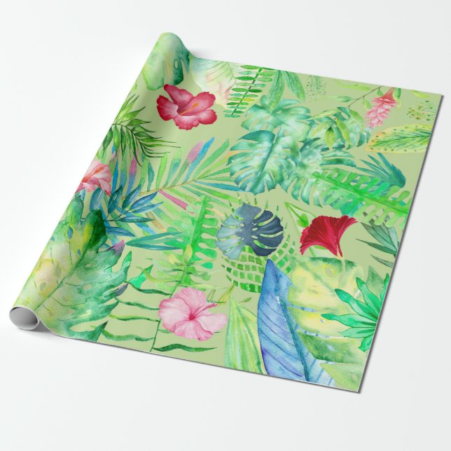 Papel De Presente selva tropical (Desenrolado)