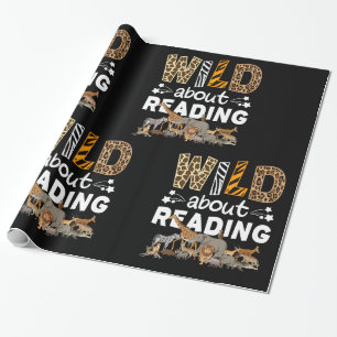 Papel De Presente Selvagem Sobre A Leitura De Livros E Biblioteca De