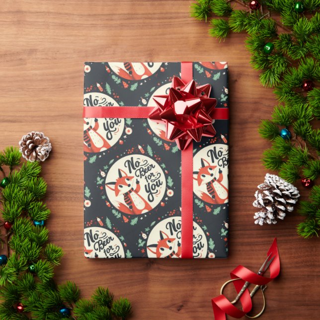 Papel De Presente Sem cerveja para você, Fox de Natal (Presente de Natal)