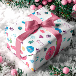 Papel De Presente Sem Pequim e Feliz Padrão Emoji De Natal