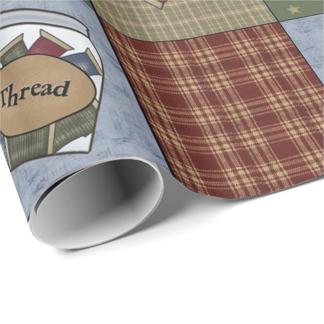 Papel De Presente Semente e Tecido primitivos de fazenda (Ponta do rolo)