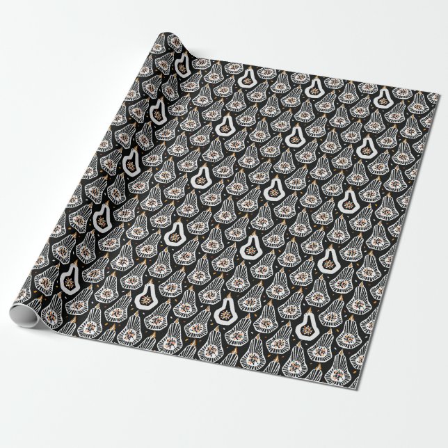 Papel De Presente Sementes de Bombas Estilizadas: Design sem costura (Desenrolado)