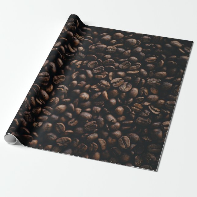 Papel De Presente Sementes de café marrom (Desenrolado)