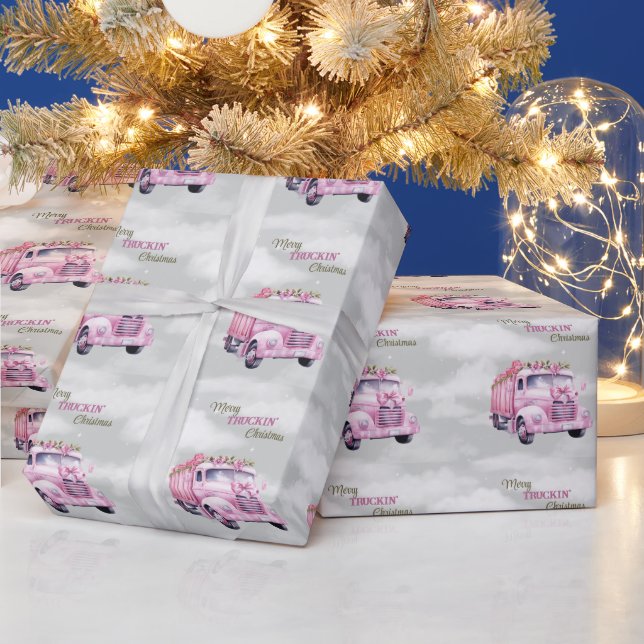 Papel De Presente Semi Rosa de Natal da feliz (Feriados)