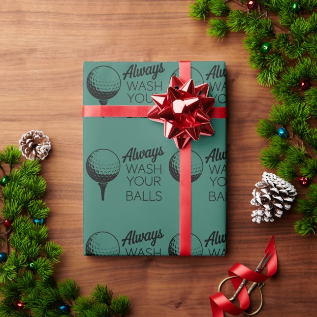 Papel De Presente Sempre Lave as Suas Bolas Ditoza Piada de Golfe Go (Presente de Natal)