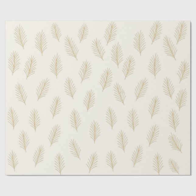 Papel De Presente Sempre Verde Dourado (Aberto)
