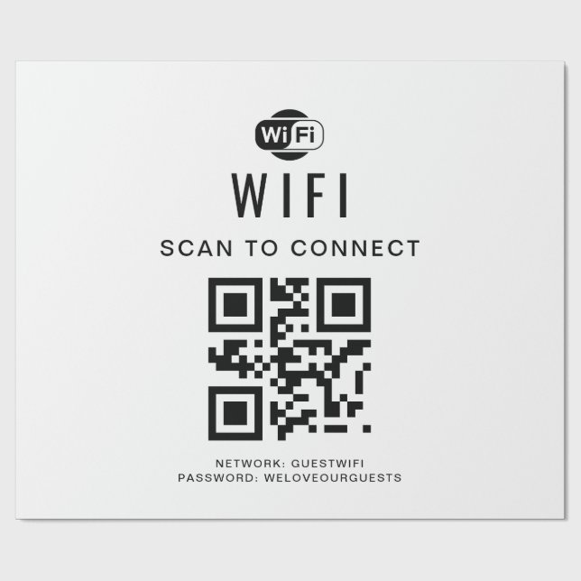 Papel De Presente Senha Wifi | Código QR Scan para Conectar (Aberto)