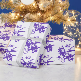 Papel De Presente Senhor Roxo Pro Tricerátops Matados Antigos