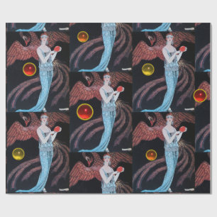 PAPEL DE PRESENTE SENHORA COM PHOENIX, ART DECO BEAUTY FASHION COSTU