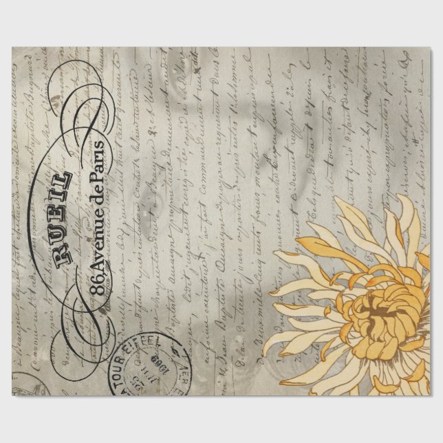 Papel De Presente Senhora floral Decoupage Poster (Aberto)