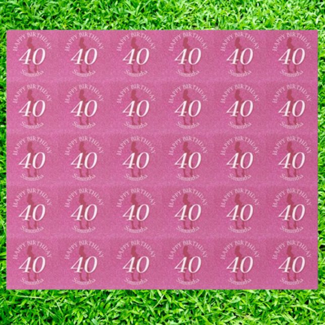 PAPEL DE PRESENTE SENHORAS BRILHO ROSA GRANDE ANIVERSÁRIO (Celebrate in style with our pink glitter birthday golf gift! Perfect for the golf lover in your life)