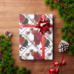 Papel De Presente Senhoras vermelhas da sociedade do casaco do natal