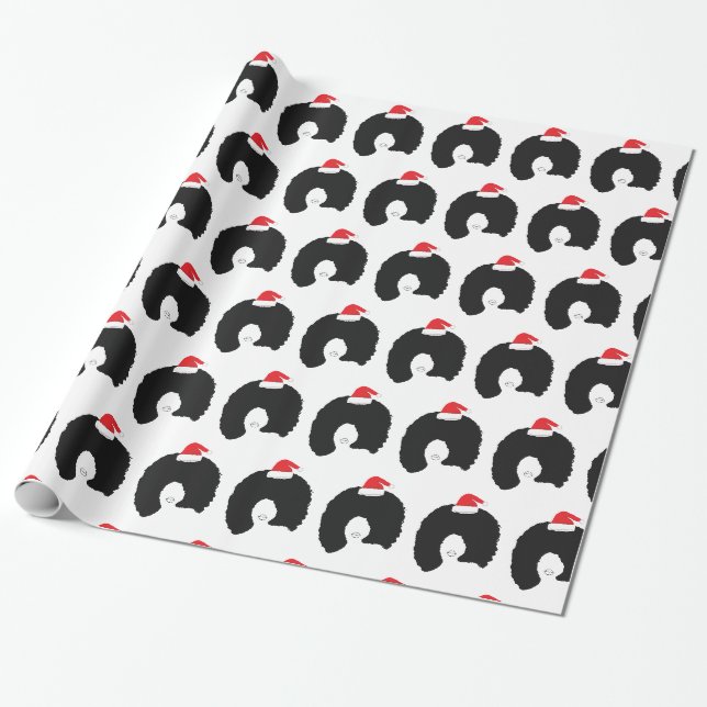 Papel De Presente Senhorita de Cabelo Afro Natal (Desenrolado)