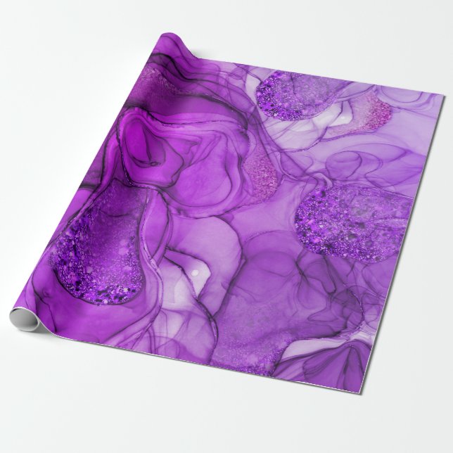 Papel De Presente Sensações de borbulhamento roxo (Desenrolado)