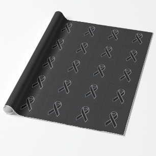 Papel De Presente Sensibilização para o estilo de cromo preto