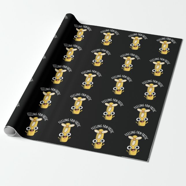 Papel De Presente Sentindo um fã engraçado fantástico Pun Dark BG (Desenrolado)