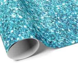 Papel De Presente Sereia Aqua Glitz