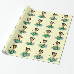 Papel De Presente Sereia bonita da velha escola