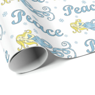 Papel De Presente Sereia da paz do feriado
