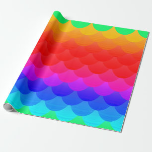 Papel De Presente sereia do arco-íris escalas ombre