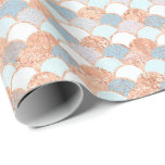 Papel De Presente Sereia Escala Metálica Rosa Azul de Cobre Dourado<br><div class="desc">florenceK design de acordo com as tendências de Pantone em cores Cores do Ano</div>