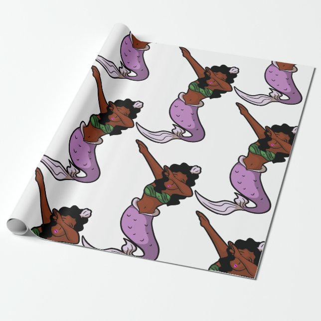 Papel De Presente sereia negra (Desenrolado)