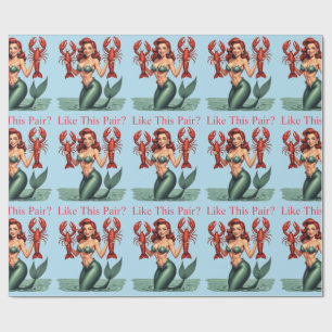 Papel De Presente Sereia Segurando Lagostas Thunder_Cove