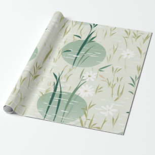 Papel De Presente Serena Flor de Bambu Asiática  (10)