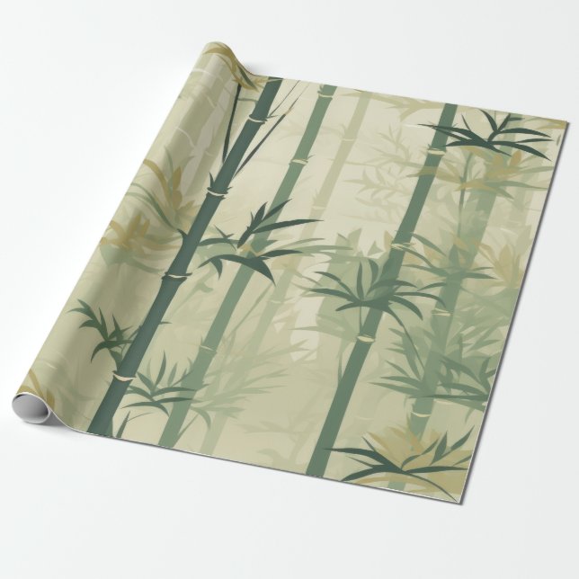 Papel De Presente Serena Flor de Bambu Asiática  (3) (Desenrolado)