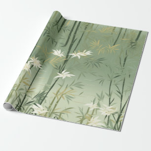 Papel De Presente Serena Flor de Bambu Asiática  (6)
