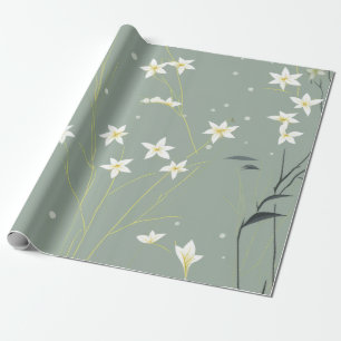 Papel De Presente Serena Flor de Bambu Asiática  (8)