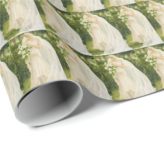 Papel De Presente Serenity in Ivory: A Bride in a garden