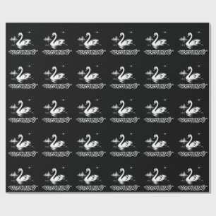Papel De Presente Sereno Noturno Lago dos Cisnes Estética Arte Pop