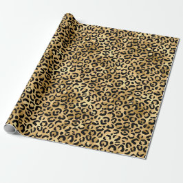 Papel De Presente Série Blue and Gold Leopard Design 2
