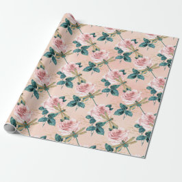 Papel De Presente Série Dragonflies Vintage Design 1