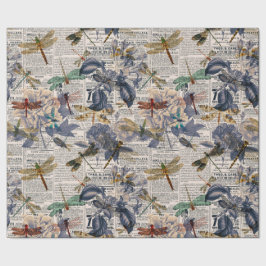 Papel De Presente Série Dragonflies Vintage Design 5
