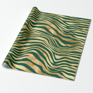 Papel De Presente Série Esmeralda e Ouro Safari Design 4