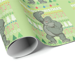 Papel De Presente Série Gorilla Ugly Christmas Sweater