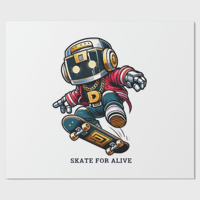 Papel De Presente Série Skate de Estilo de Rua (Aberto)