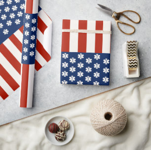 Papel De Presente Serviço Médico de Emergência Bandeira EUA - EMT