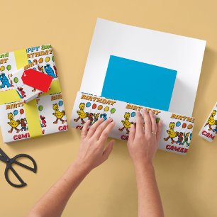 Papel De Presente Sésamo Street Pals Balões de Aniversário