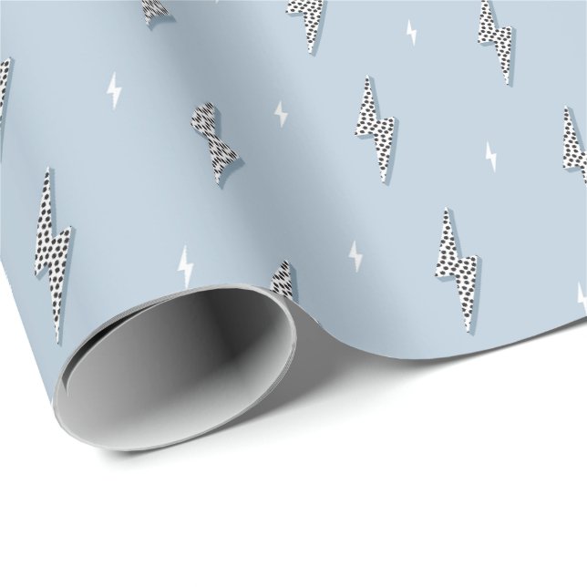 Papel De Presente Setas abstratas minimalistas azul bebê (Ponta do rolo)