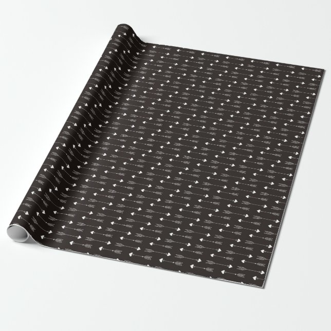Papel De Presente Setas, corações, padrão de abstrato. (Desenrolado)