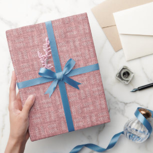 Papel De Presente Setas em Linho Rosa