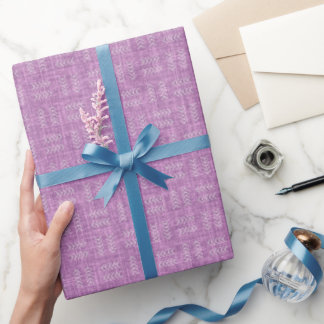 Papel De Presente Setas em Linho Roxo Orquídea